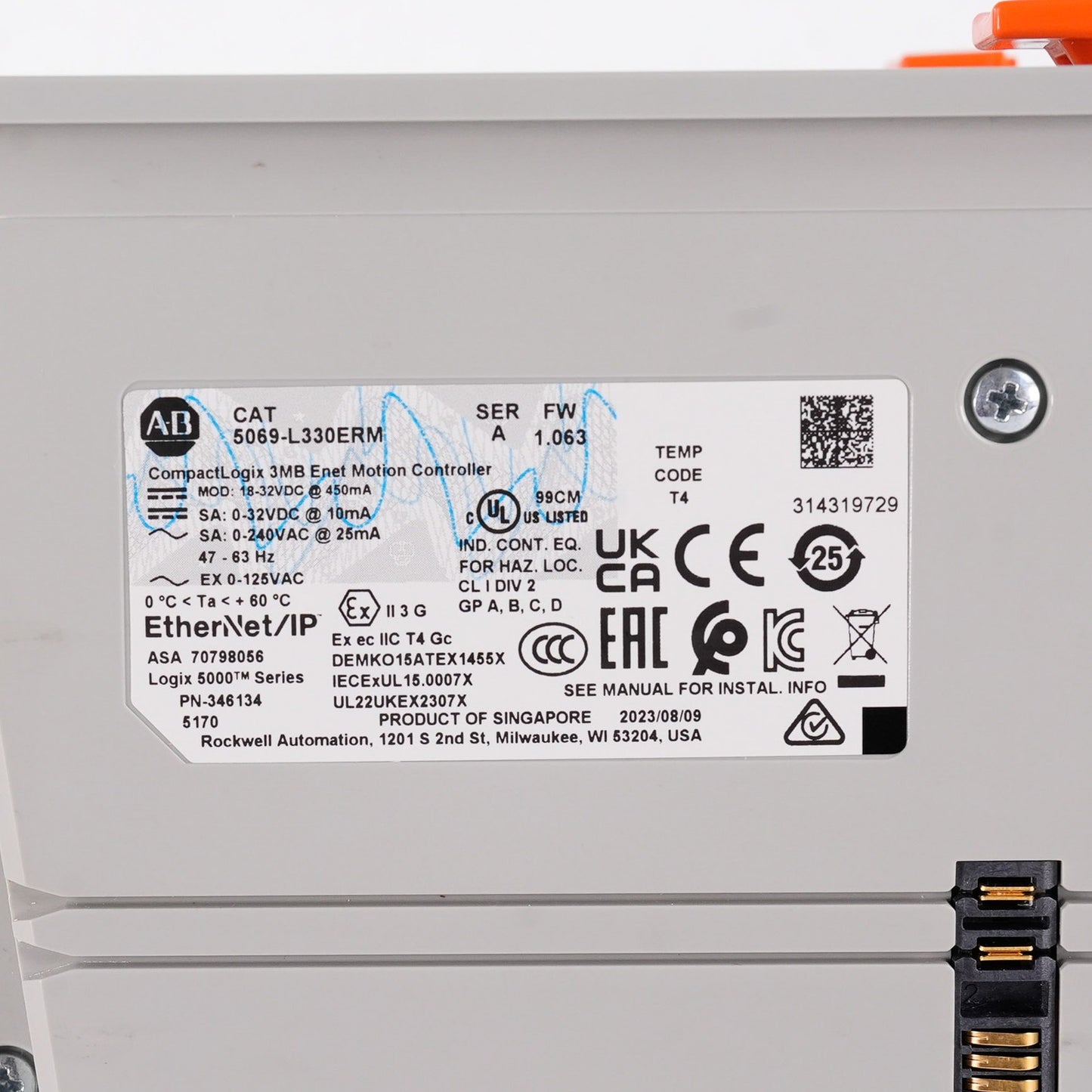 Allen Bradley 5069-L330ERM /A CompactLogix 5380 Controller 3MB 5069L330ERM