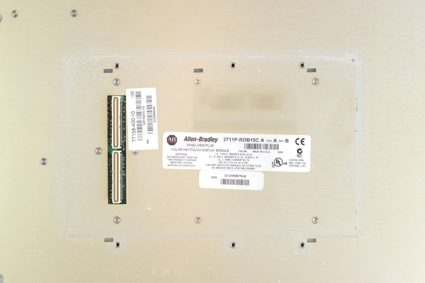 Allen Bradley 2711P-B15C4D1 /A PanelView Plus 1000 2711P-RP1 /B + RDB15C Refurb