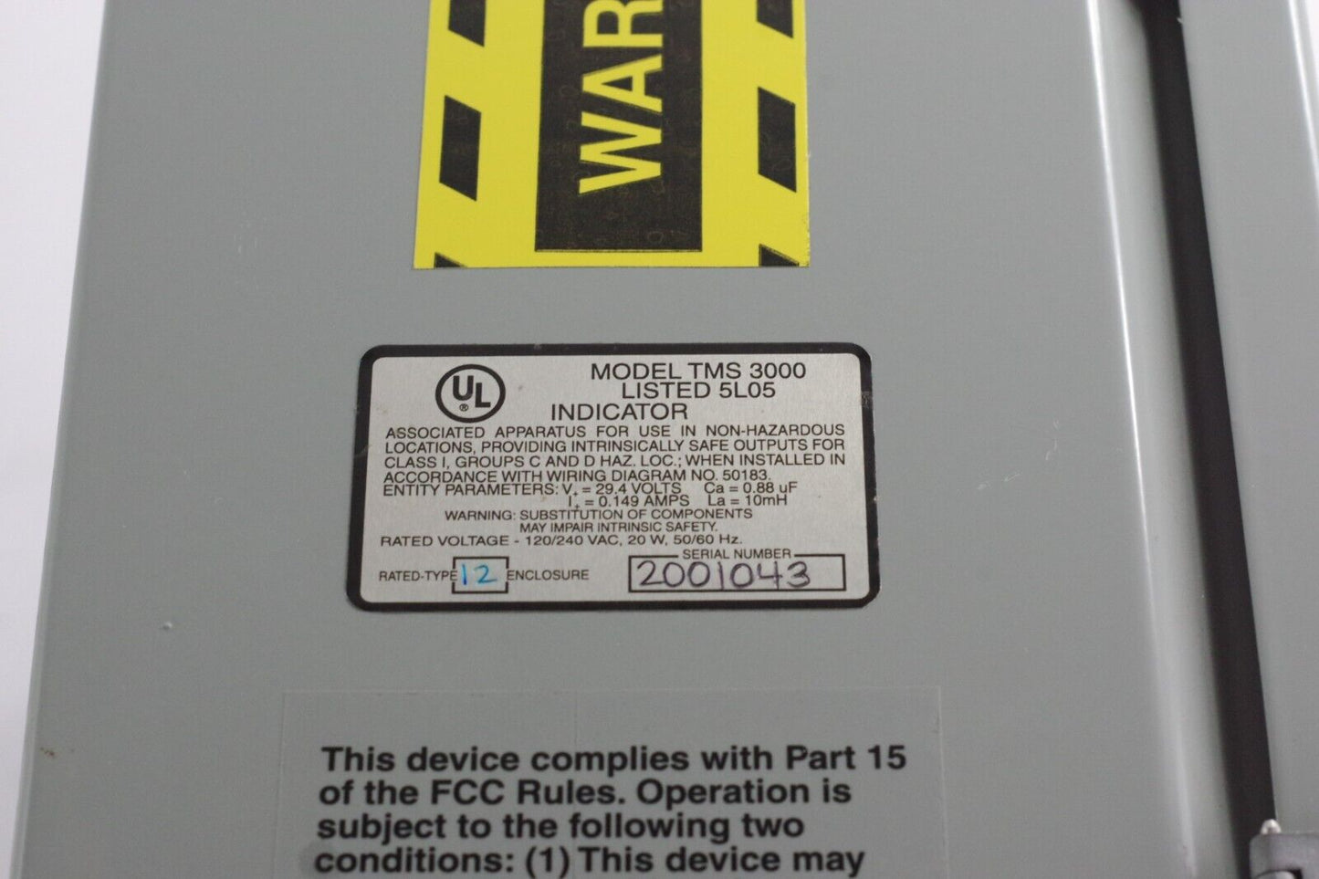 Pneumercator TMS 3000 Tank Management System Type 12 ENC 120/240VAC