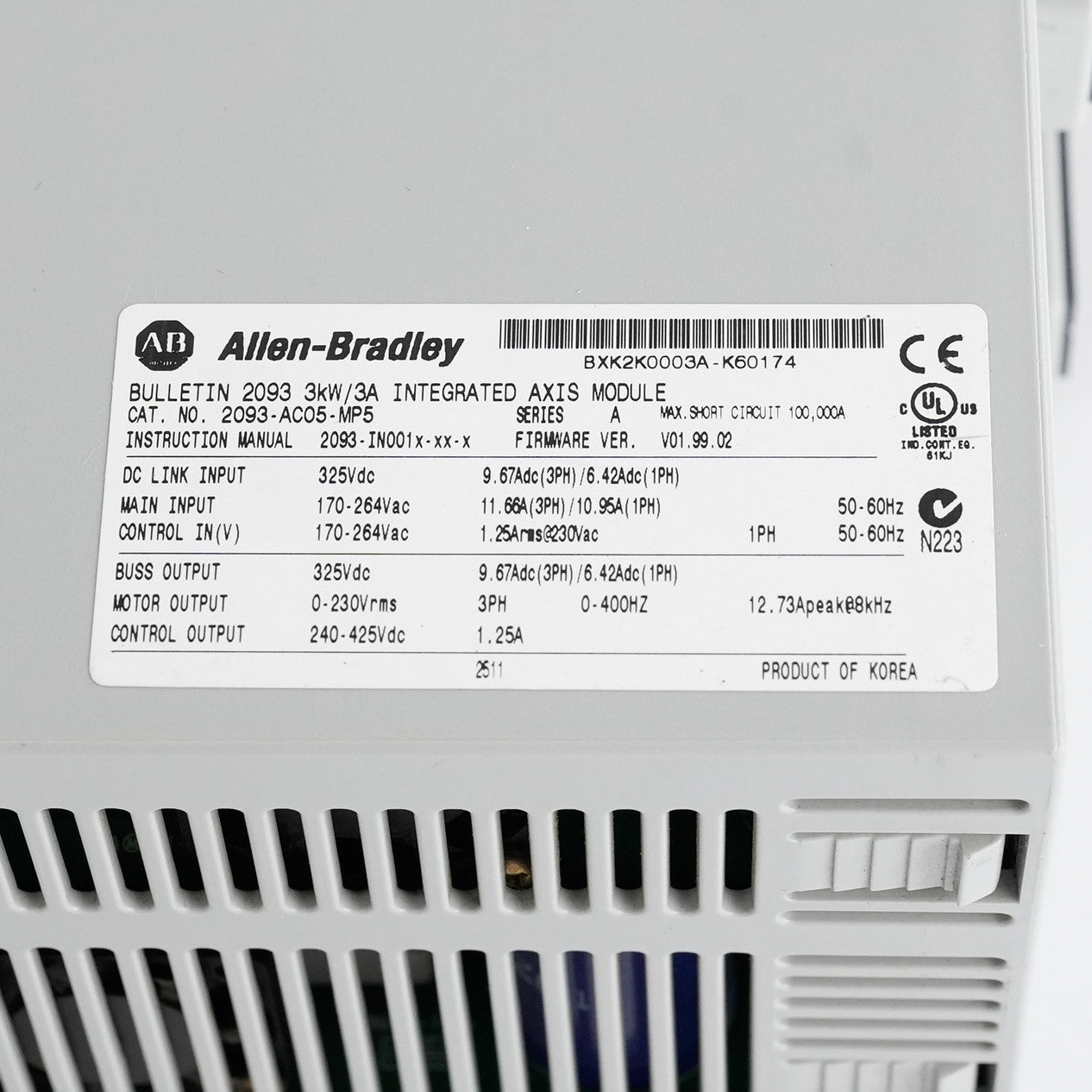 Allen Bradley 2093-AC05-MP5 Kinetix 2000 3-Phase Servo Drive - NJT Refurbished