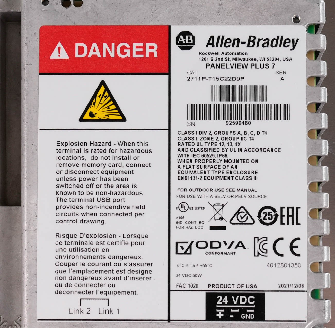 Allen Bradley 2711P-T15C22D9P Ser A PanelView Plus 7 Performance 15in Open Box