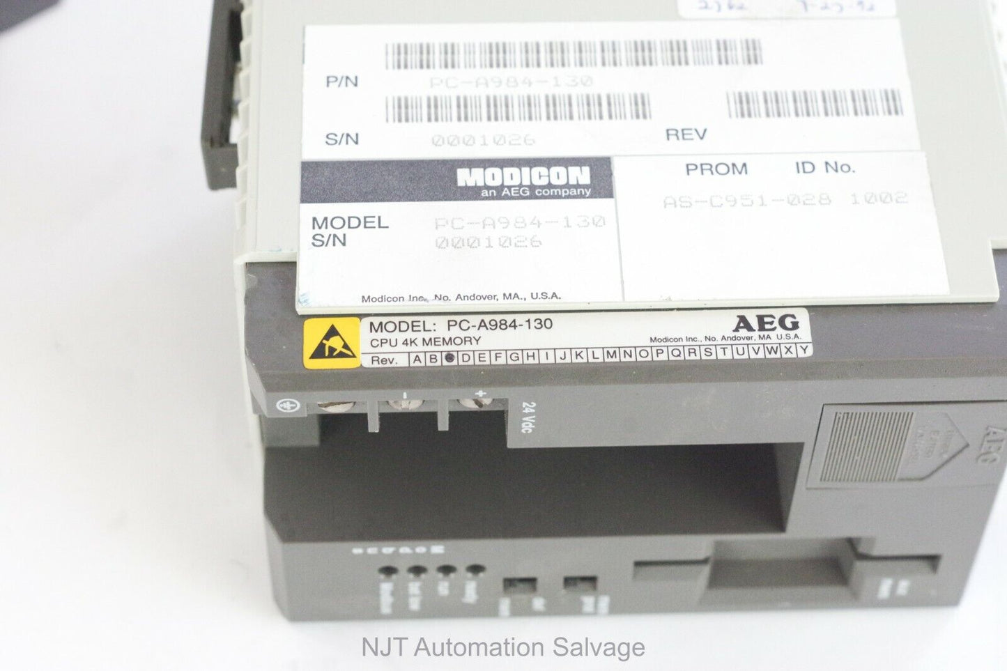 AEG Modicon Compact PC-A984-130 CPU 4K Memory Rev. C PCA984130 CPU
