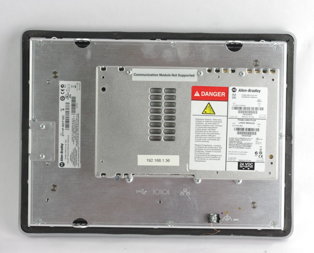 Allen Bradley 2711PC-T10C4D1 /A PanelView Plus 1000 HMI Touch w/ 2711PC-RP1 /G