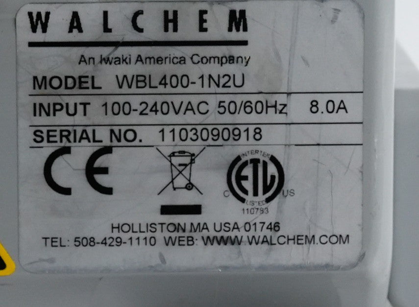 Walchem WBL400-1N2U Boiler Controller 100-240VAC 50/60Hz 8.0A WBL4001N2U