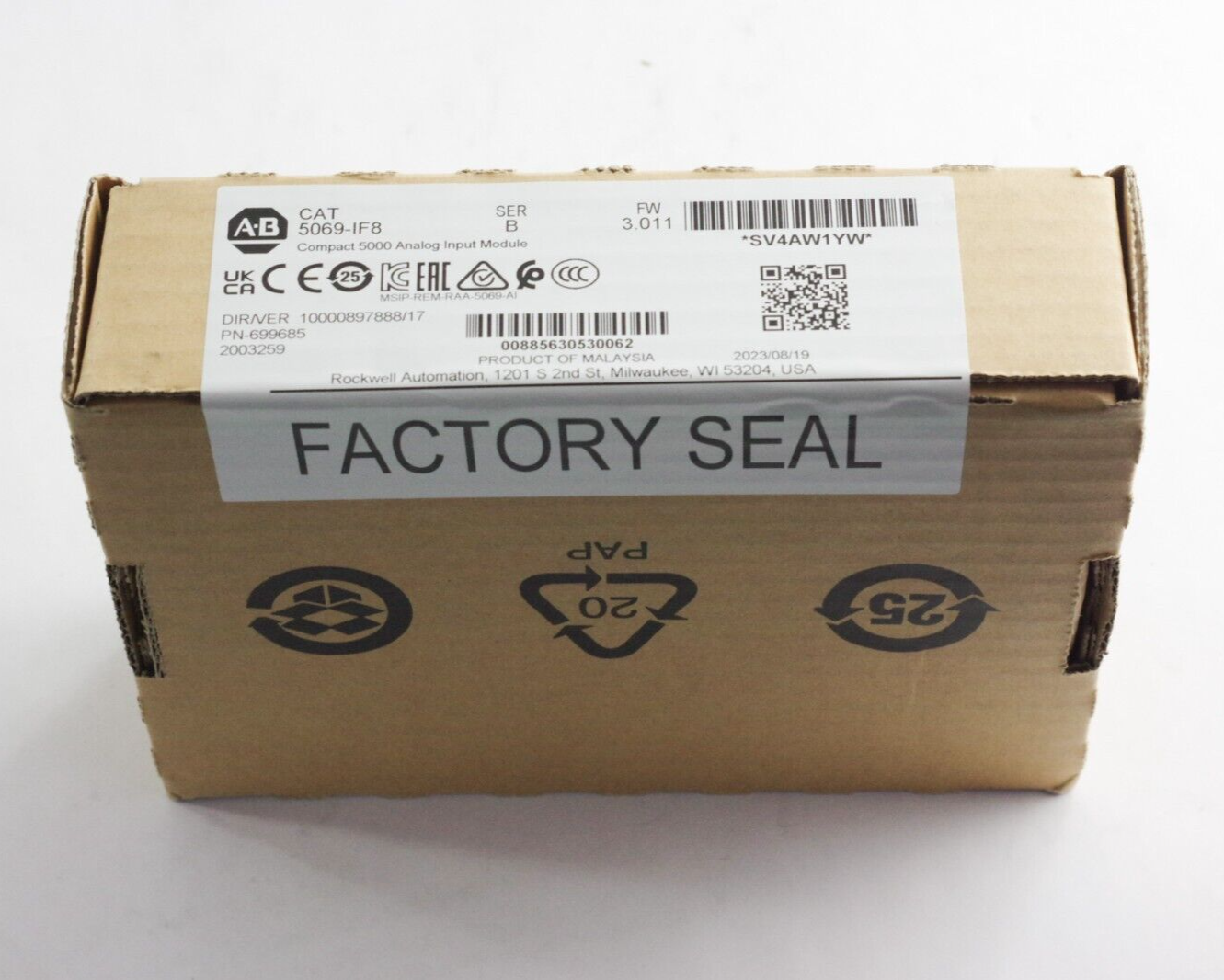 Allen Bradley 5069-IF8 Ser A Compact 5000 Analog Input Module 8-Ch 2023 Sealed