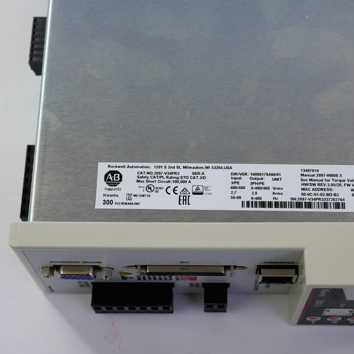 Allen Bradley 2097-V34PR3 /A Kinetix 300 Servo Drive 2097V34PR3