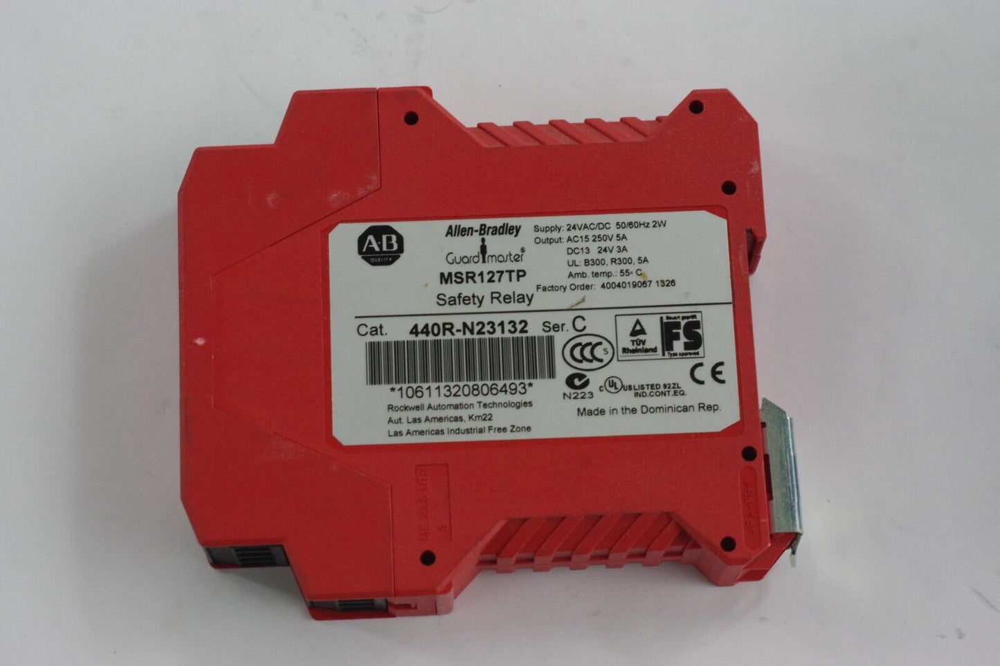 Allen Bradley 440R-N23132 Ser C Guardmaster Safety Relay 24V AC/DC MSR127TP