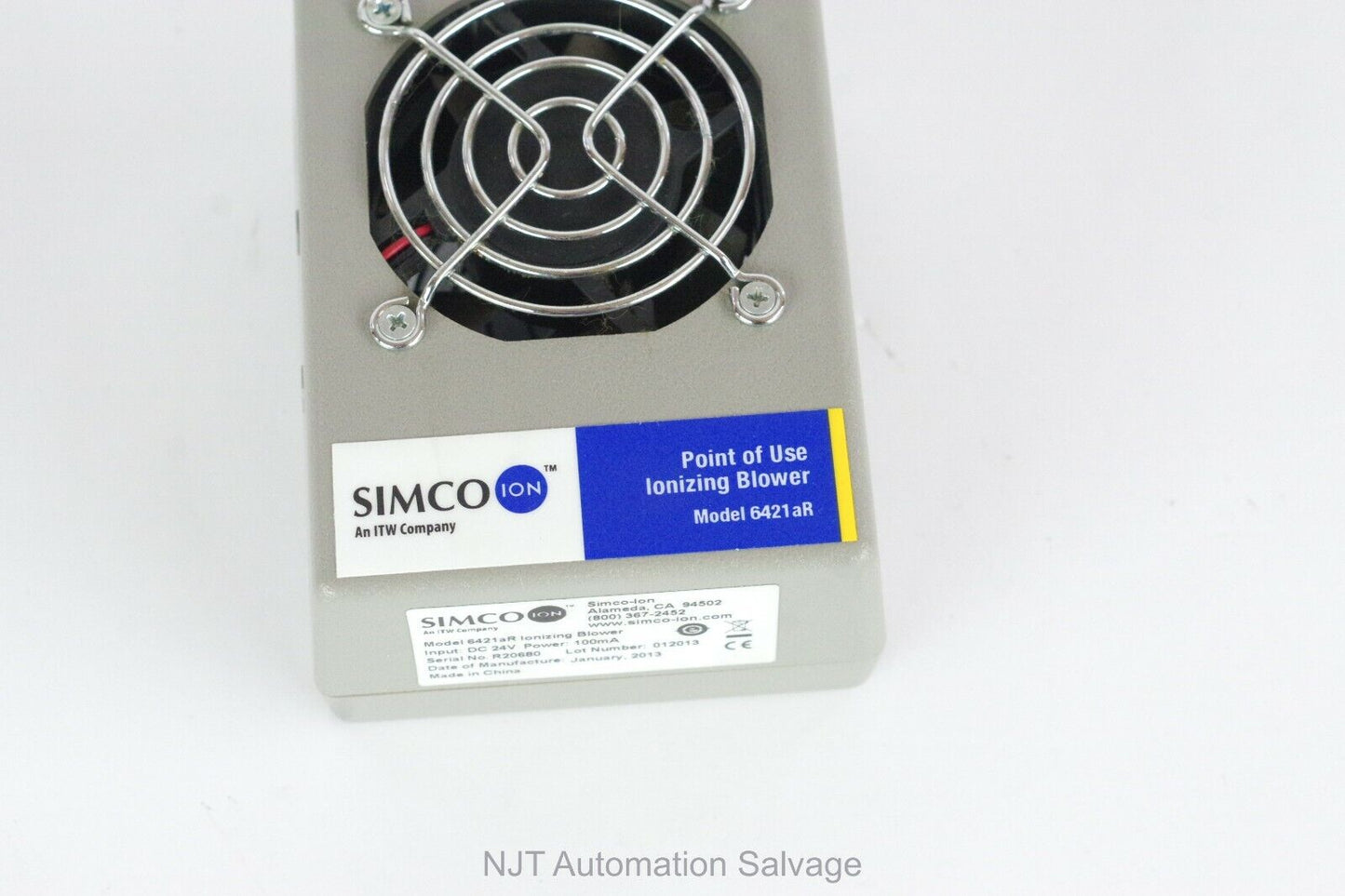 SIMCO-ION IONIZING BLOWER 6421aR 24V DC - Siemens Centaur XP