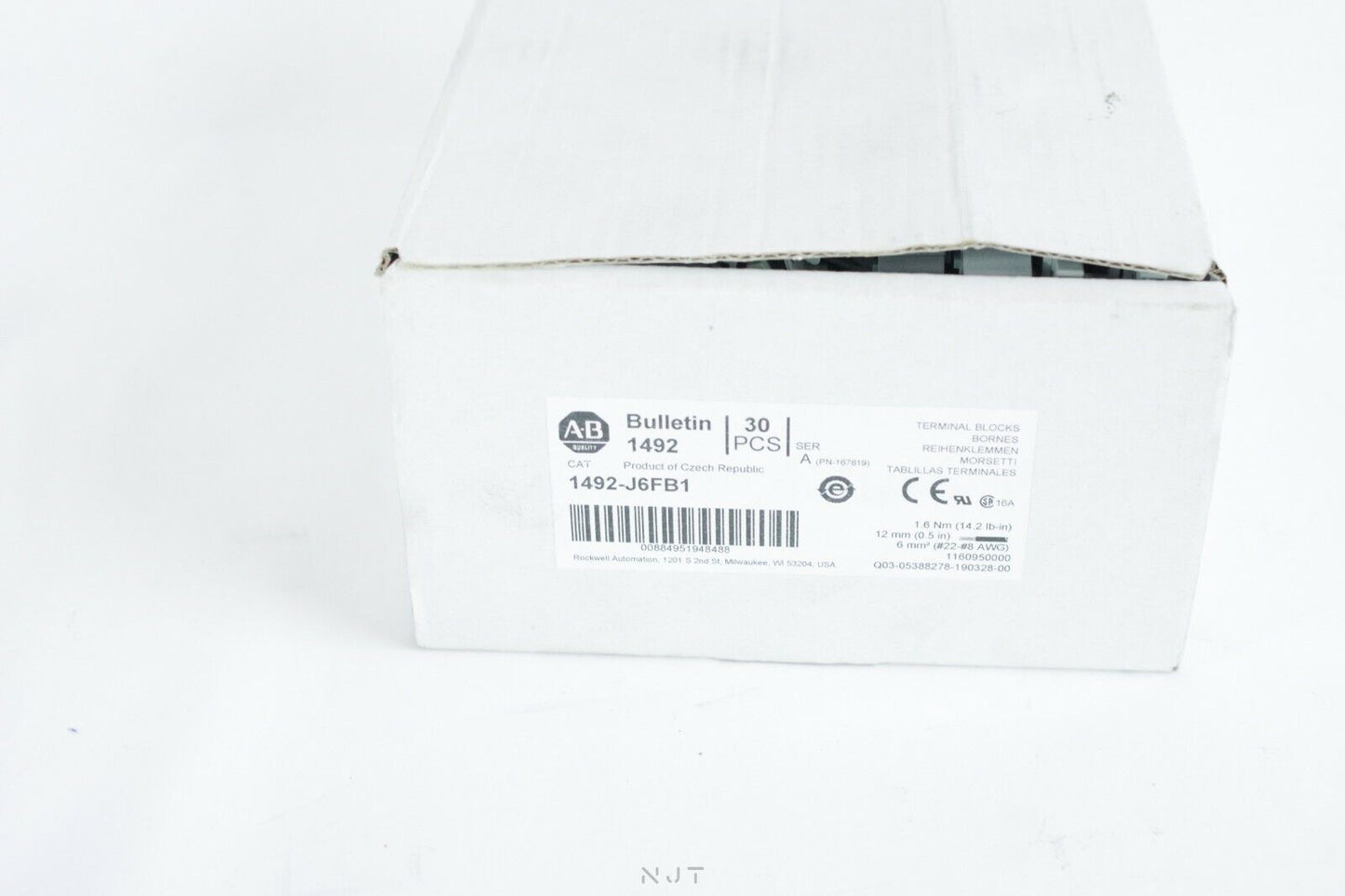 1x ALLEN BRADLEY 1492-J6FB1 1492J6FB1 Terminal Block Fused 10A 600V AC/DC Single