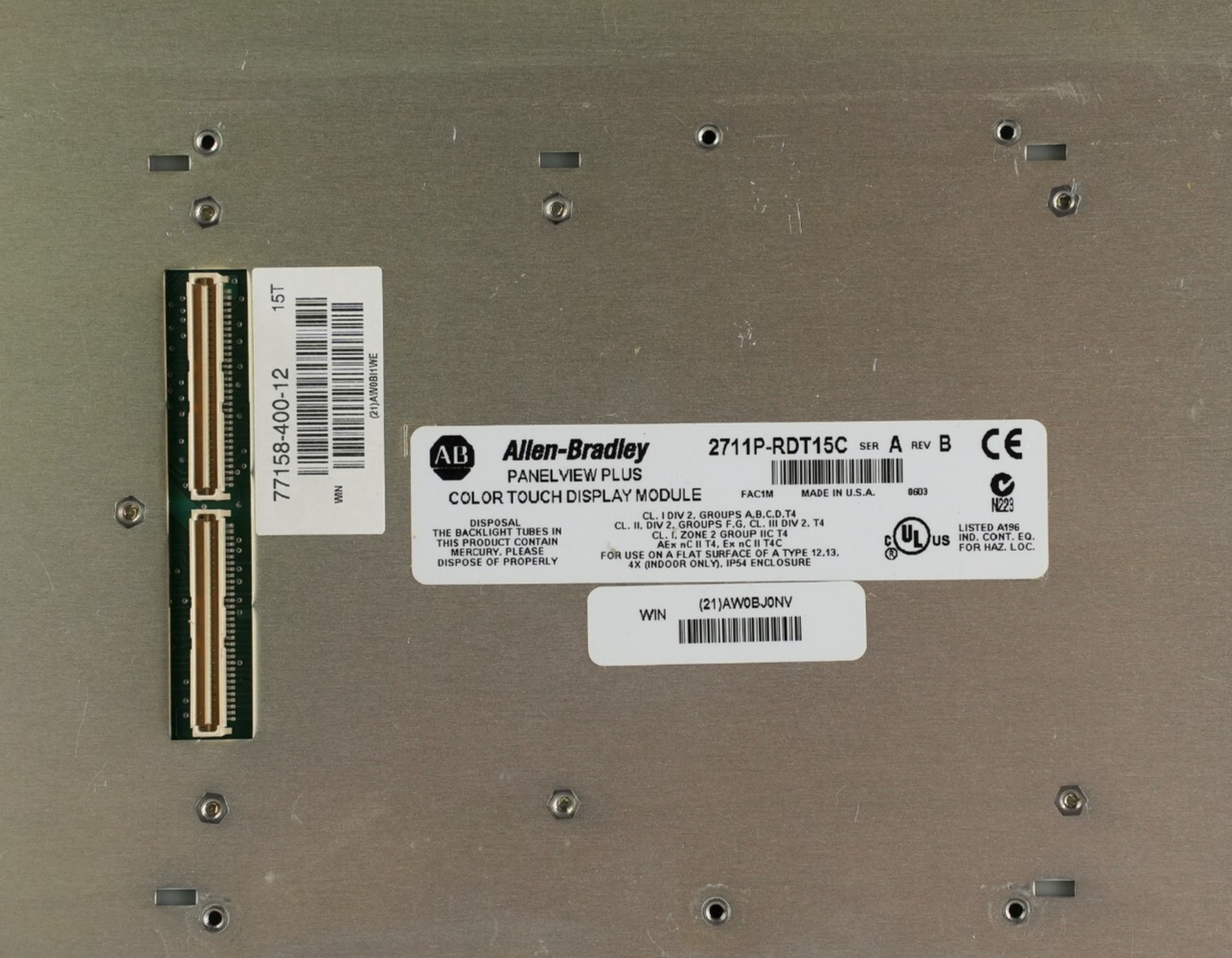 Allen Bradley 2711P-RDT15C /A PanelView Plus 1500 Touchscreen Display Excellent