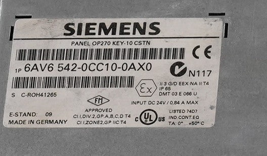 Siemens 6AV6542-0CC10-0AX0 Simatic Panel OP270 6AV6 542-0CC10-0AX0