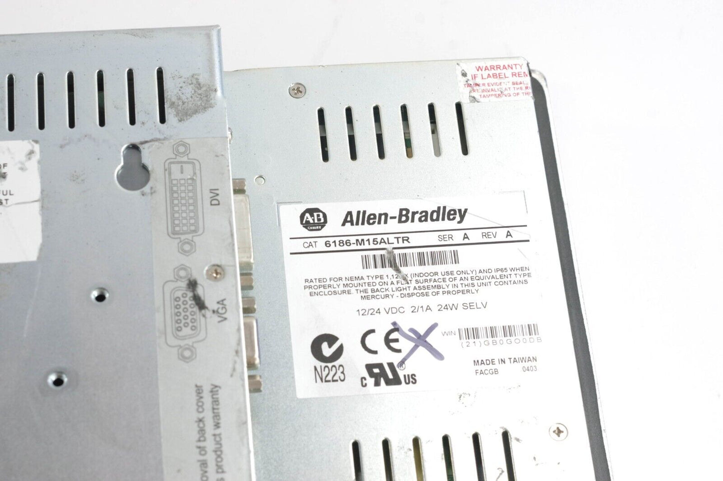Allen Bradley VersaView 1500M 6186-M15ALTR Ser A Rev A - Parts or Repair
