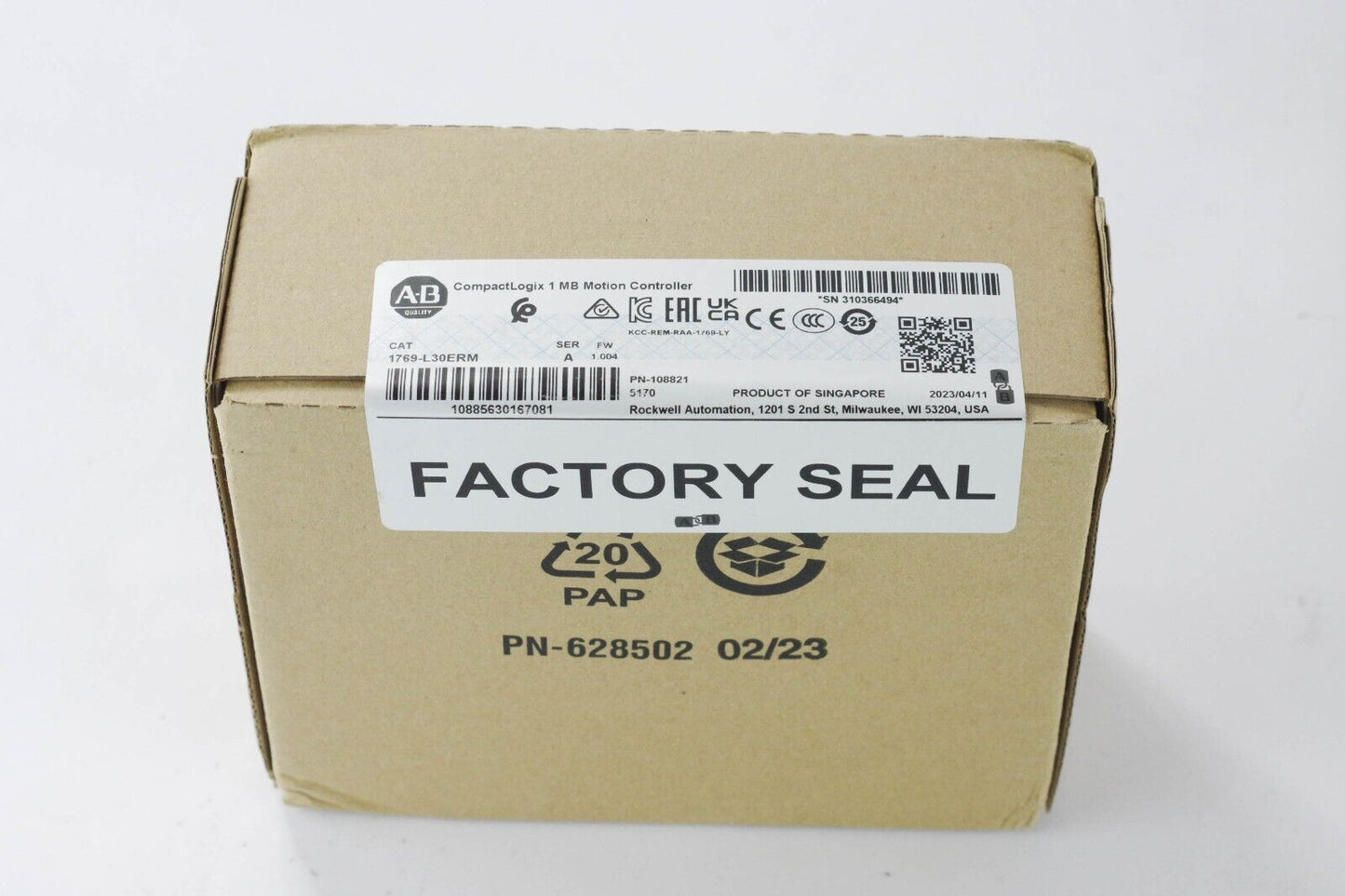 Allen Bradley 1769-L30ERM A CompactLogix 1Mb Controller - New Surplus