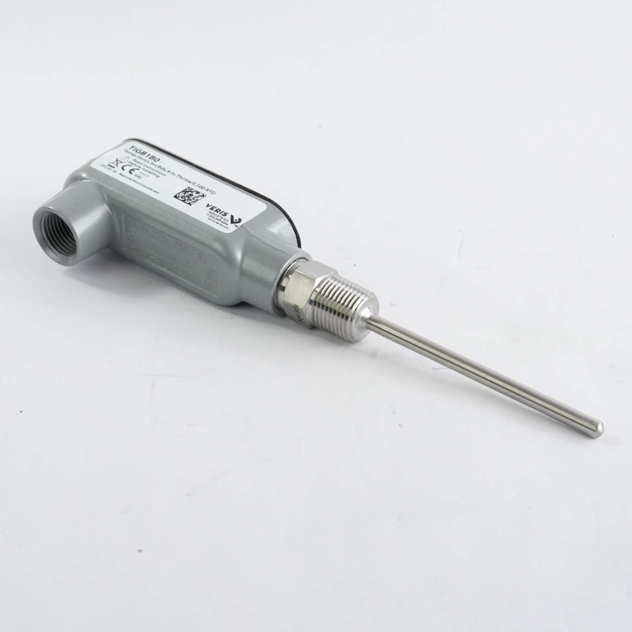 Veris TIGB1B0 Pipe/Immersion Temperature Sensor Stainless Steel Probe