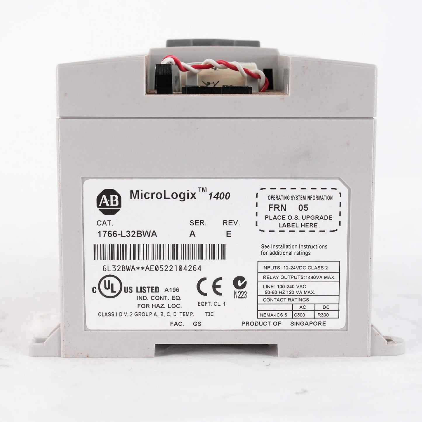 Allen Bradley 1766-L32BWA /A Rev E MicroLogix 1400 Controller 1766L32BWA