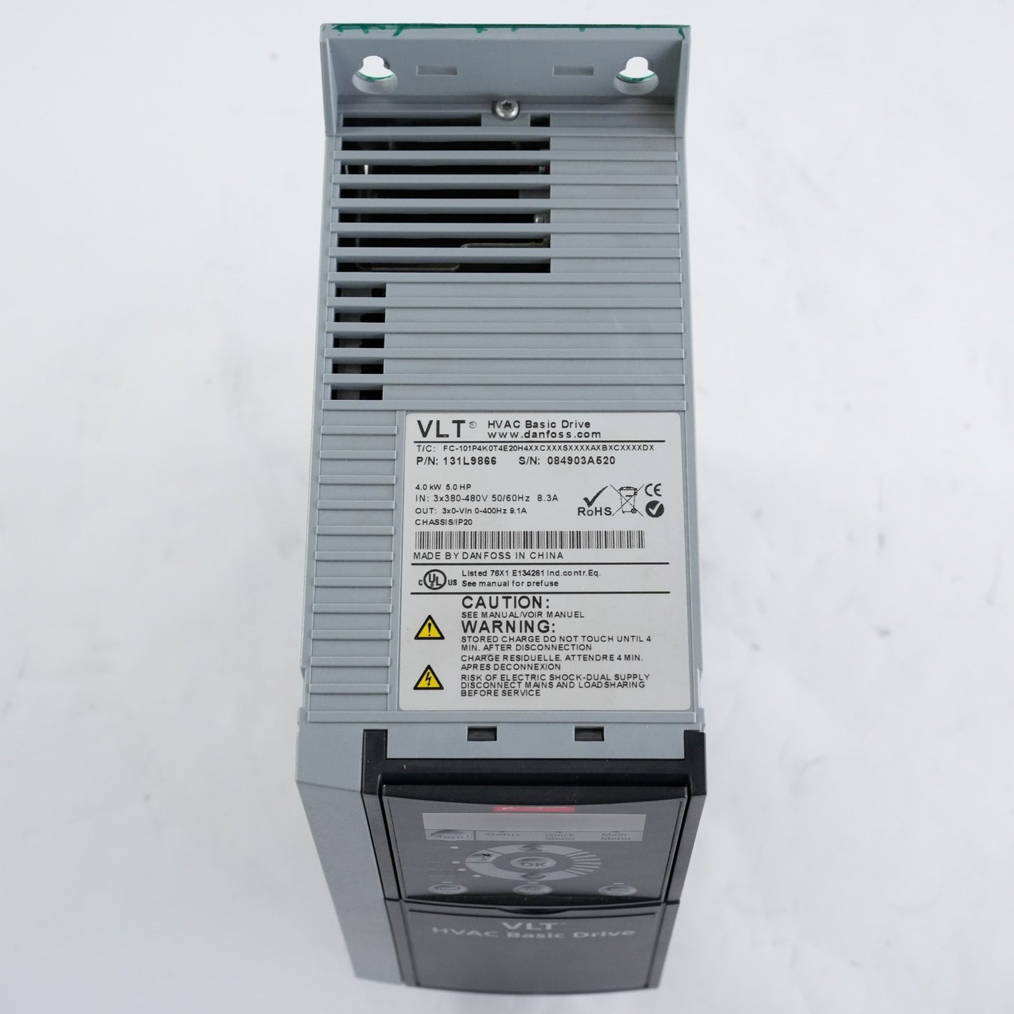 Danfoss VLT 131L9866 HVAC Basic Drive 4.0kW 5HP 3x380-480V 50/60Hz 8.3A