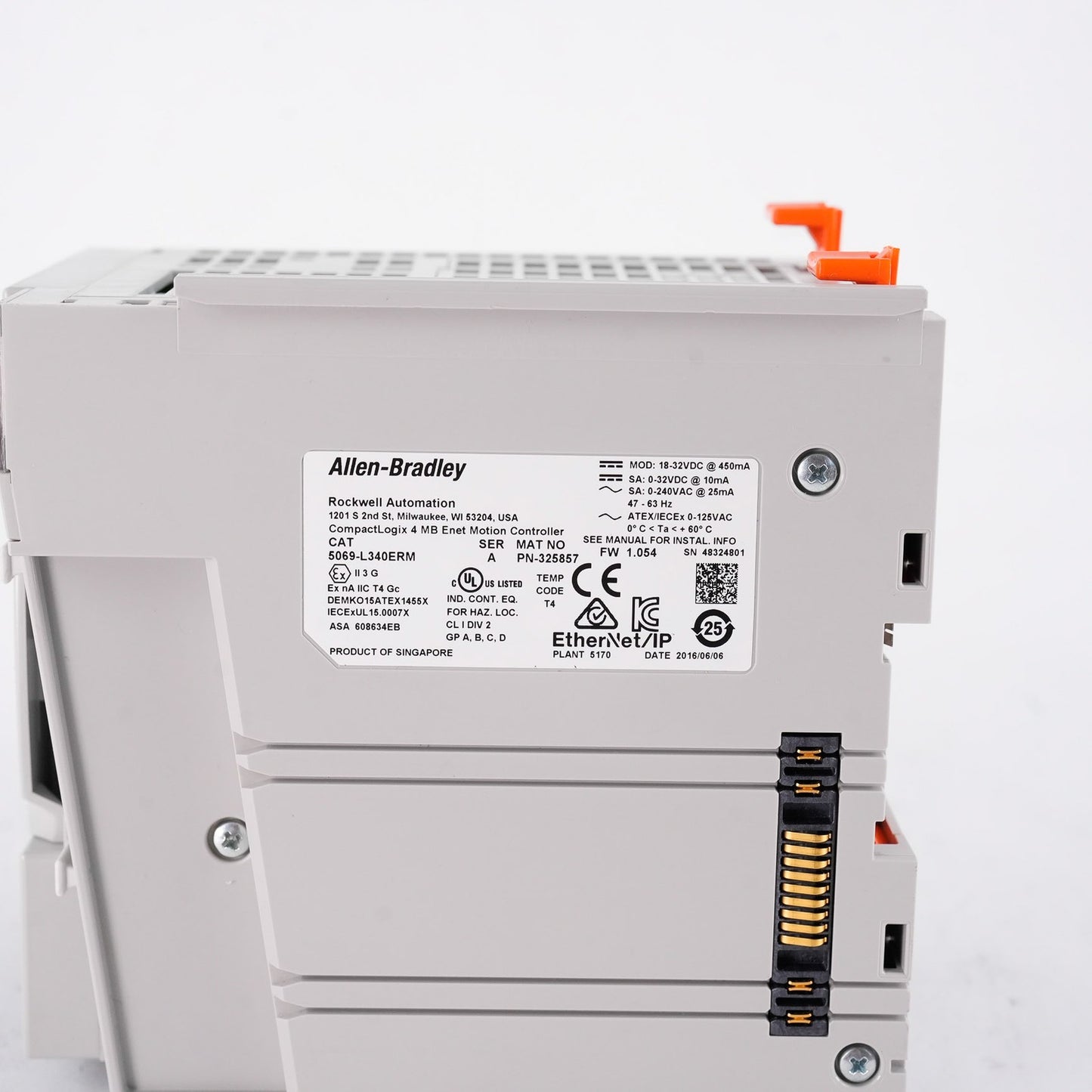Allen Bradley 5069-L340ERM /A CompactLogix 5380 Controller 4MB 5069L340ERM