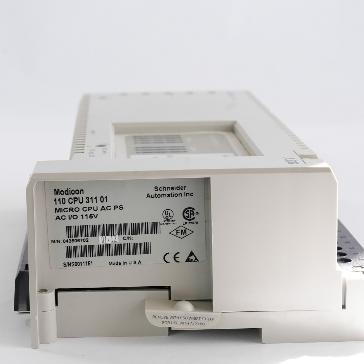 Modicon 110 CPU 311 01 MICRO CPU AC PS AC I/O 115V Controller