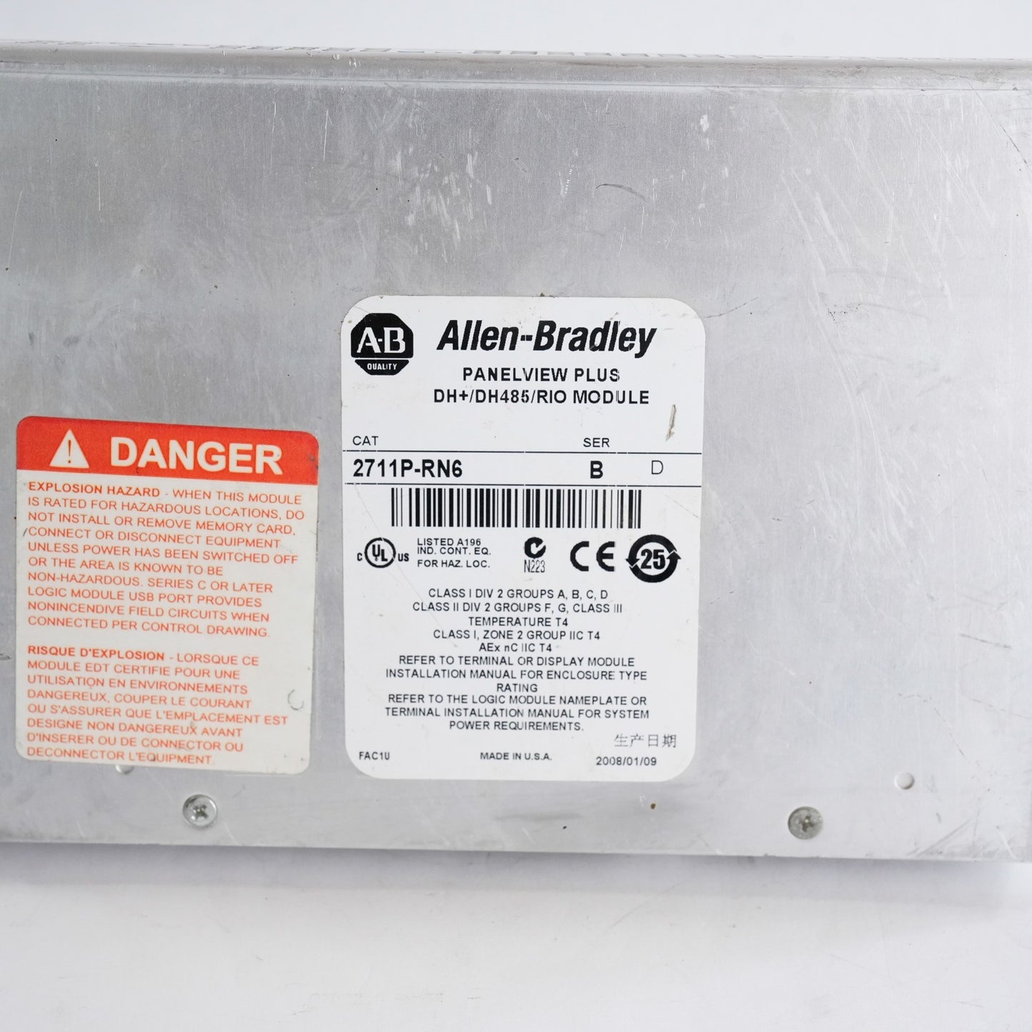 Allen Bradley 2711P-RN6 /B PanelView Plus DH+/DH485/RIO Module 2008