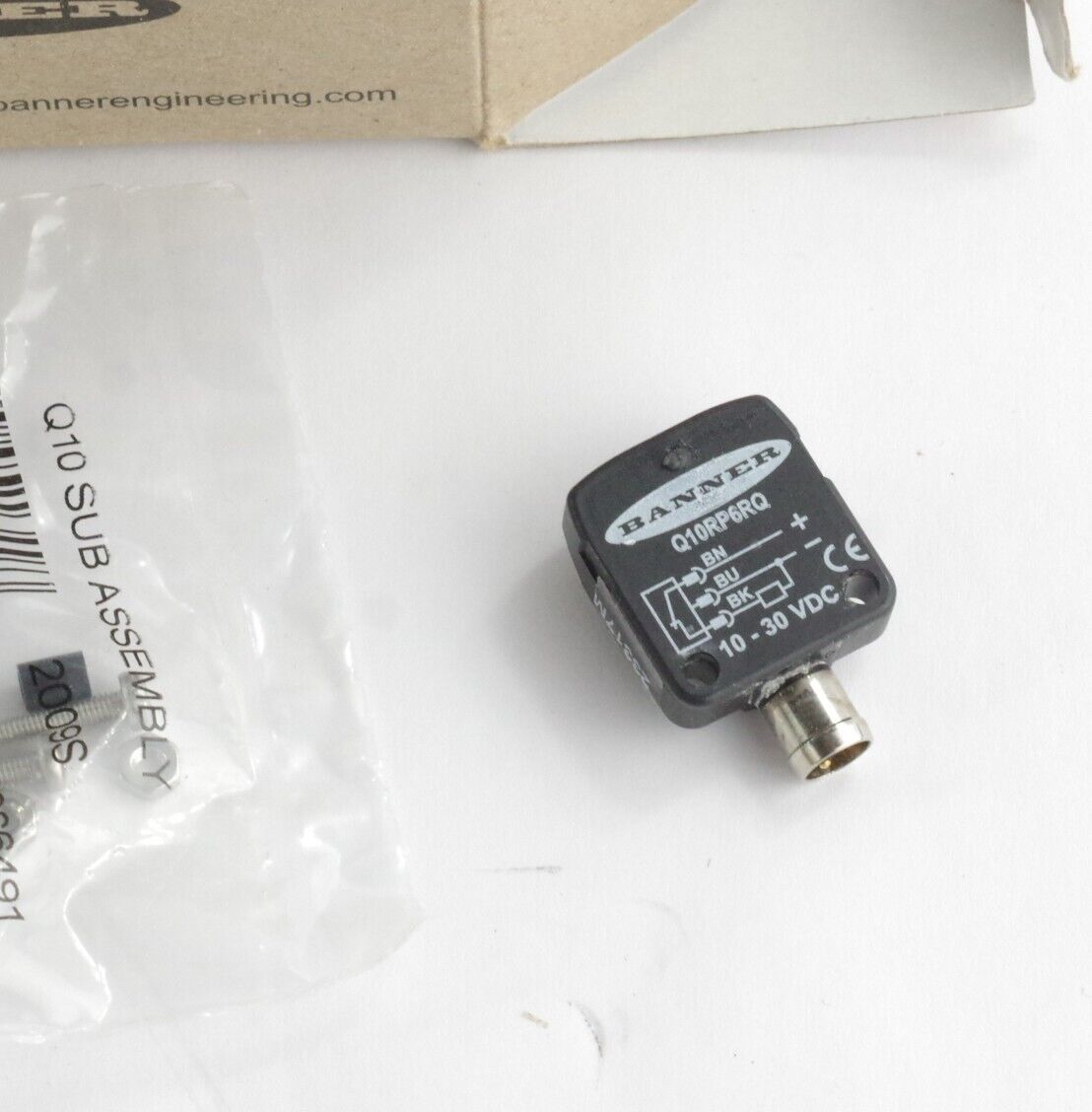 Banner Q10RP6RQ Sensor Receiver 70" Range 10-30VDC 3-Pin Pico PNP 44755