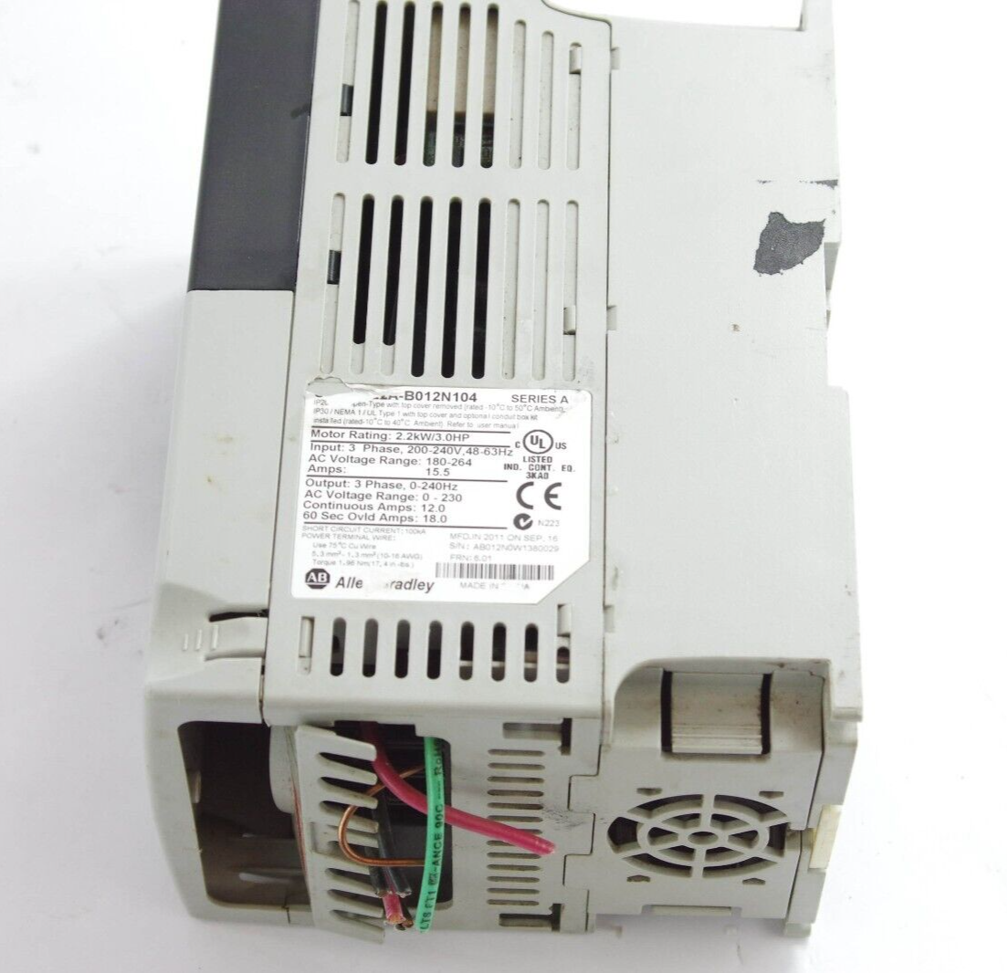 Allen Bradley 22A-B012N104 / 22AB012N104 PowerFlex 4 AC Drive 2.2kW/3.0HP 15.5A