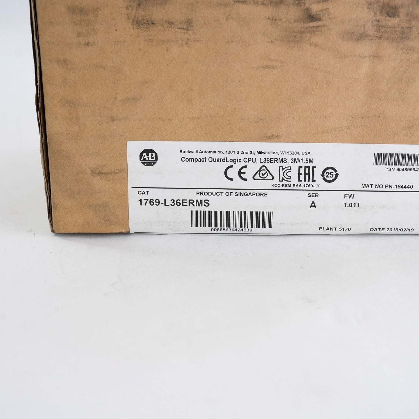 Allen Bradley 1769-L36ERMS Ser A Compact GuardLogix Controller Module - Open Box