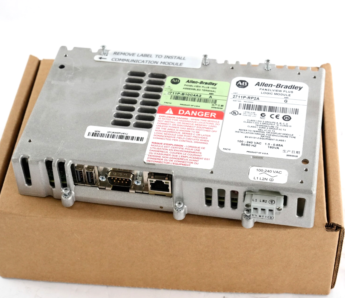 Allen Bradley 2711P-RP2A /G PanelView Plus Logic Module 120V 2711PRP2A Series G