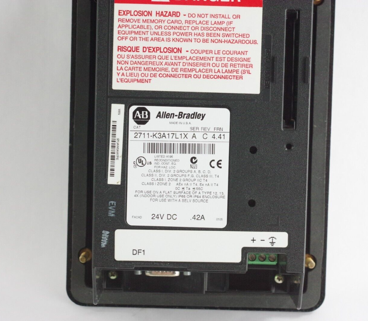 Allen Bradley 2711-K3A17L1 Ser A Rev C / 2711-K3A17L1X Operator Interface Keypad