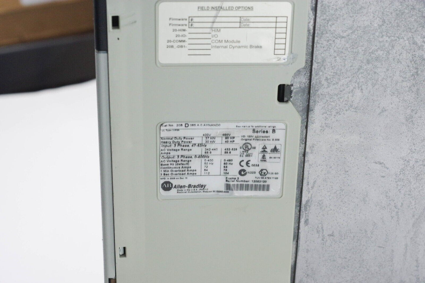 Allen Bradley PowerFlex 700 VFD 20BD065A0AYNAND0 / 20B D 065 A0AYNAND0 50HP