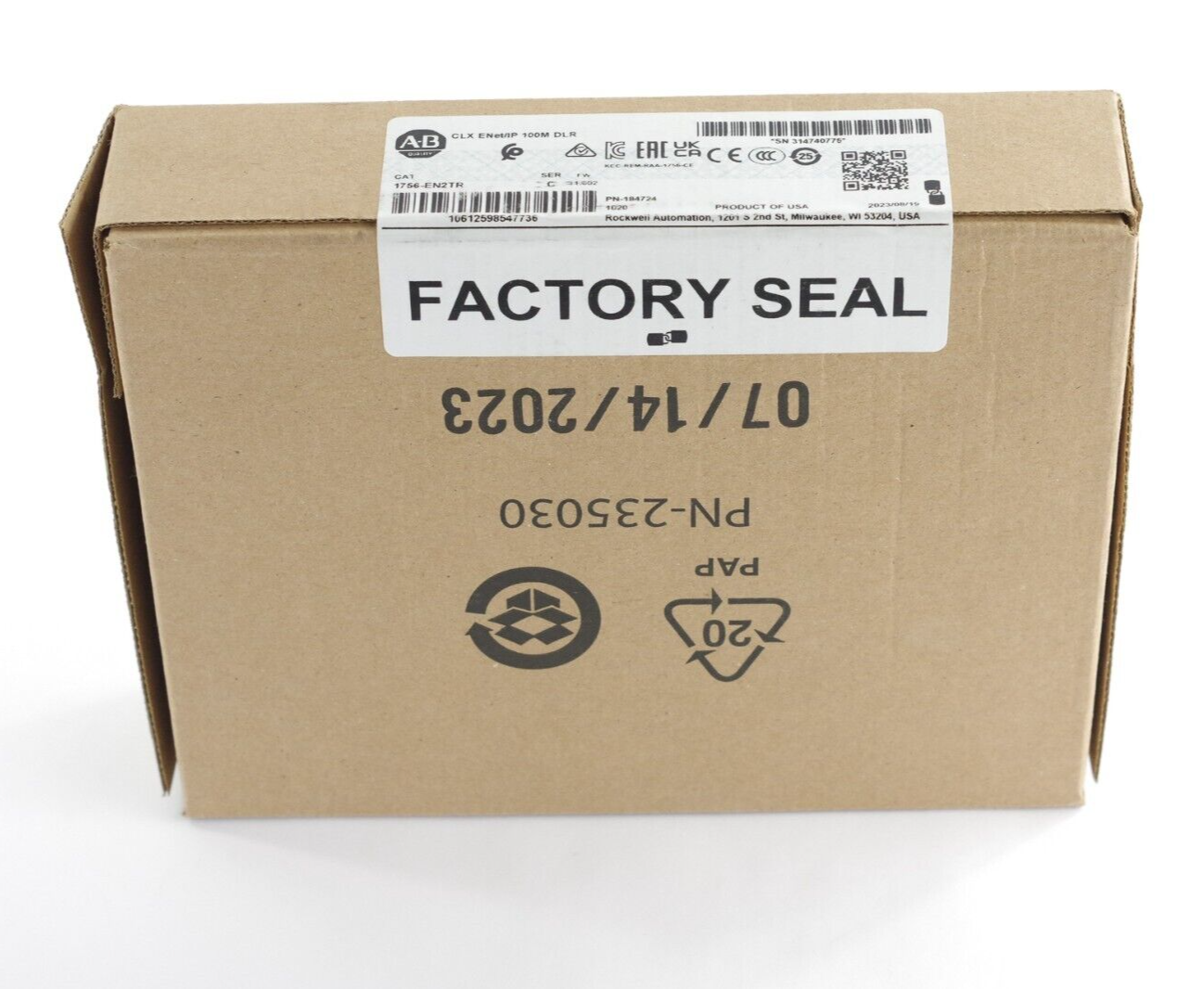 2023 Allen Bradley 1756-EN2TR Ser C CLX ENet/IP 100M DLR Module Sealed Surplus