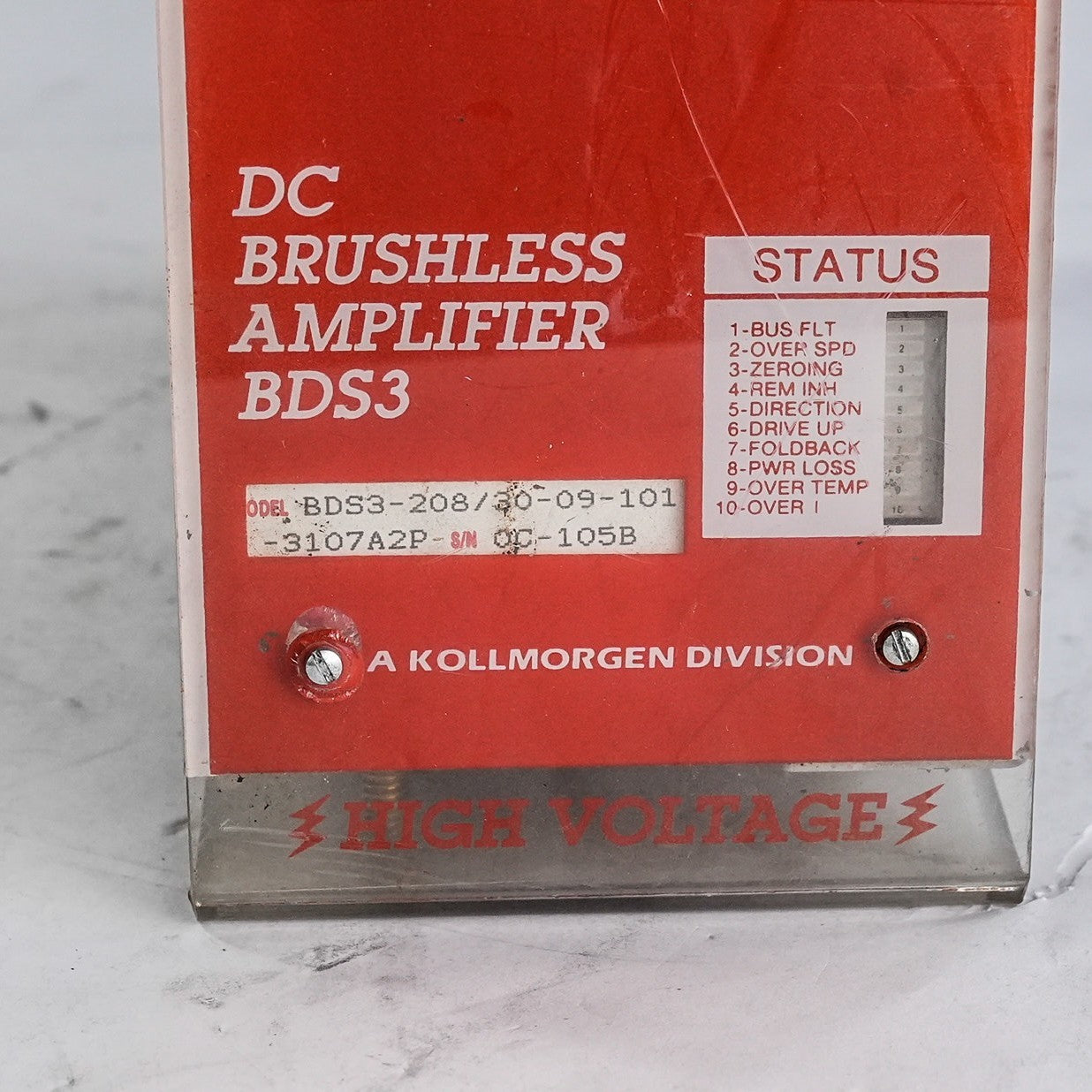 Kollmorgen Industrial Drives ID DC Amplifier BDS3-208/30-09-101-3107A2P BDS3208