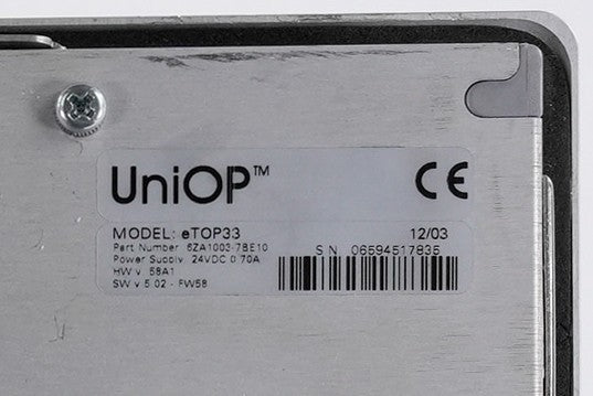 UniOP eTOP33 6ZA1003-7BE10 Operator Interface Display Panel 6ZA10037BE10
