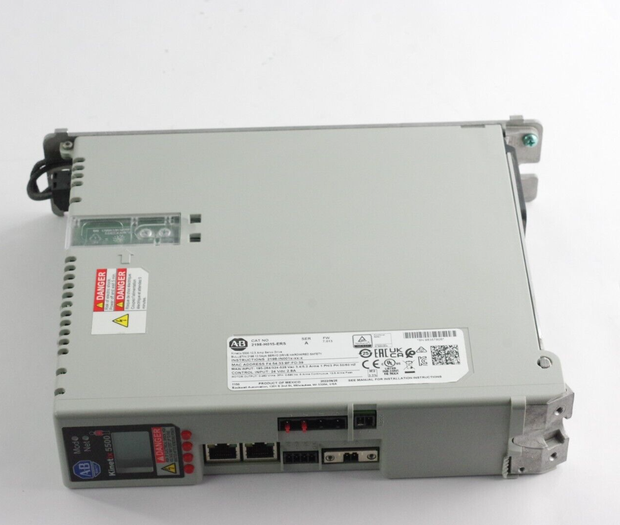 Allen Bradley 2198-H015-ERS Ser A Kinetix 5500 Servo Drive FW 7.013