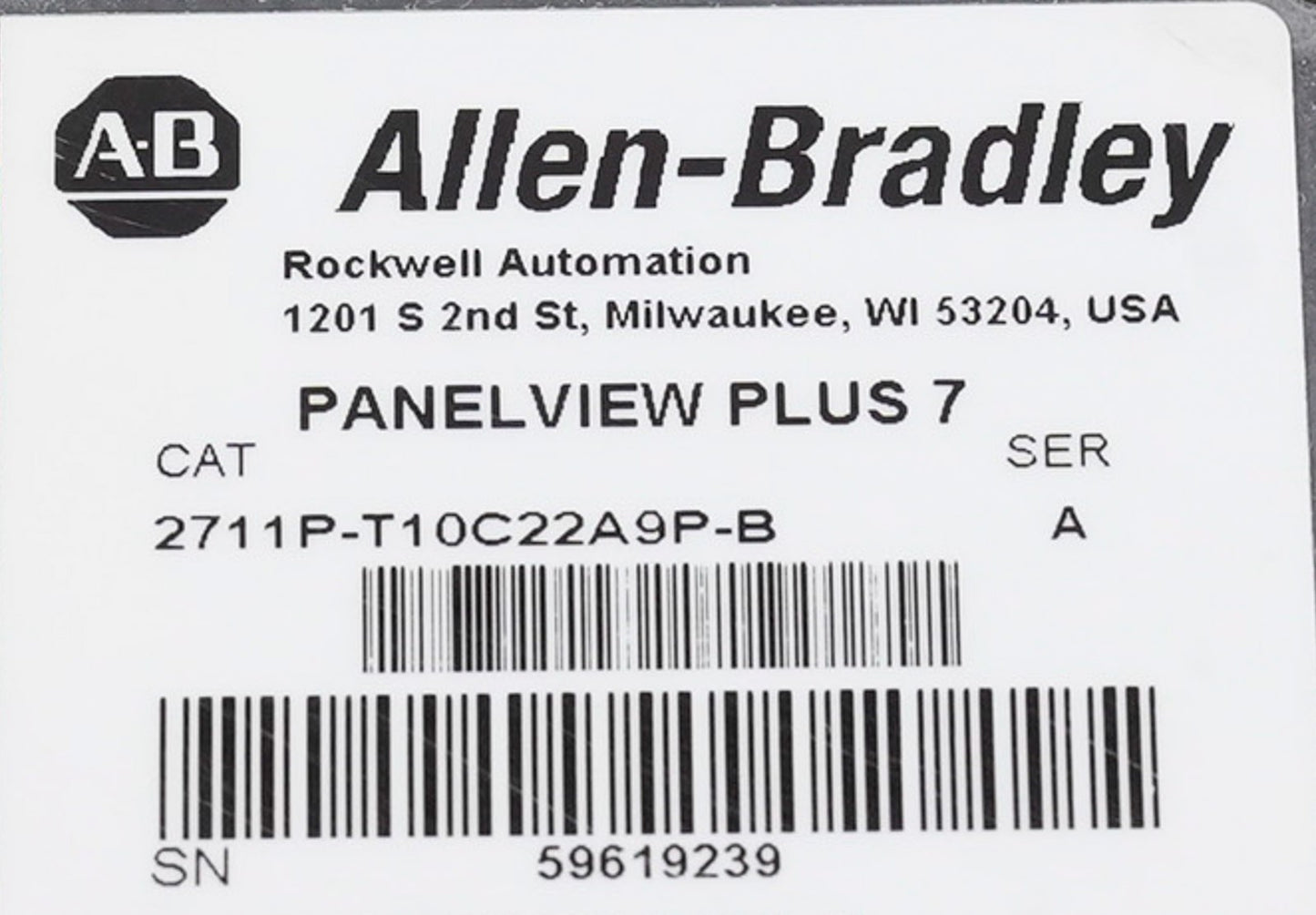 Allen Bradley 2711P-T10C22A9P-B /A PanelView Plus 7 Terminal Cleaver Brooks Hawk
