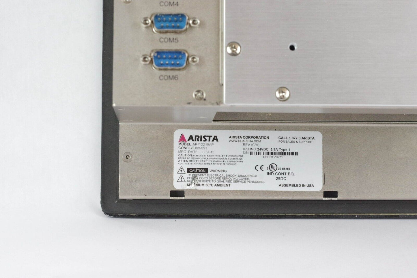 2015 Arista ARP-2215AP 15" Panel Mount Industrial Screen - No OS
