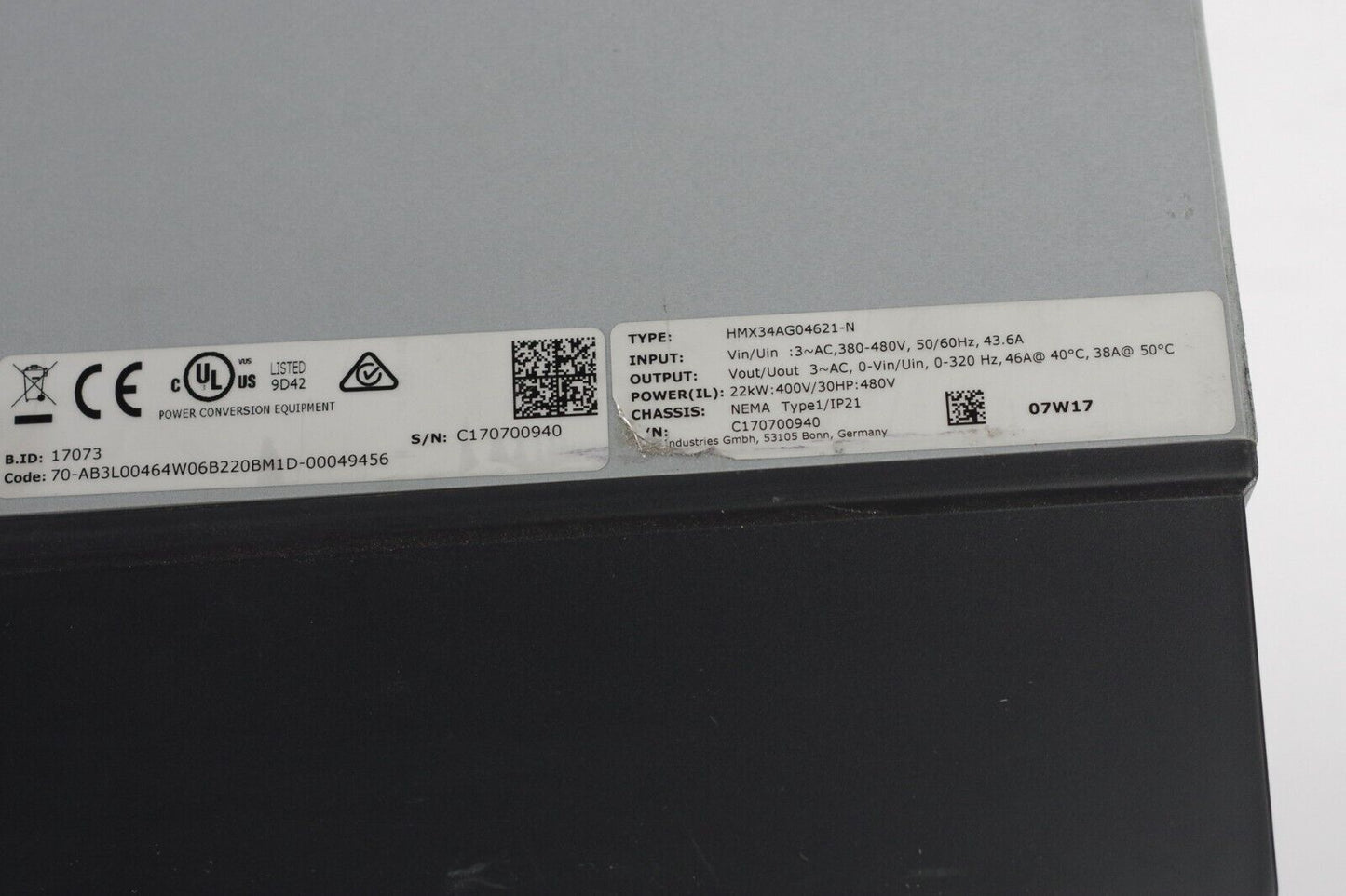 Eaton Corporation HMX34AG04621-N HVAC Drive H-Max Series 30 hp, 46A, 380-480V