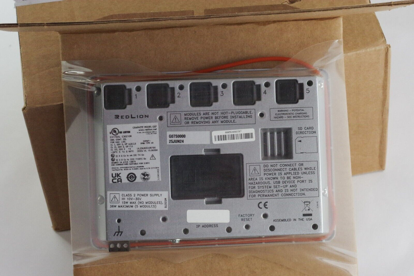 Red Lion G07S0000 Graphite Series 7" Color Touchscreen Panel - Open Box