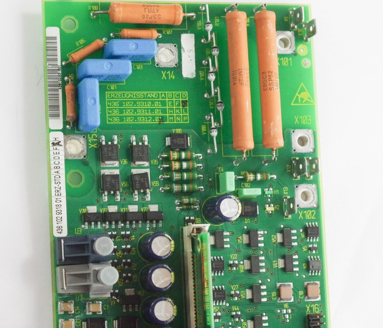 Siemens Control Board 436 102.9310.01 Version G 436 102 9318 01 / 436102931701 K