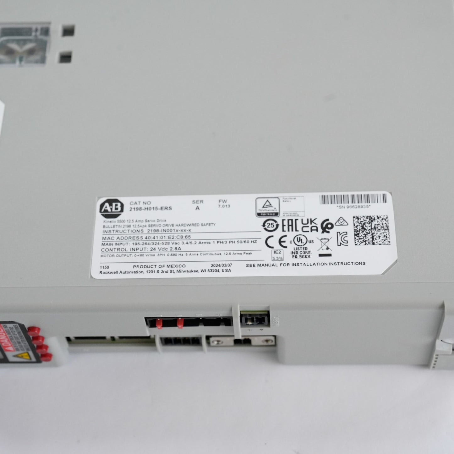 Allen Bradley 2198-H015-ERS /A Kinetix 5500 AC Servo Drive Without Original Box