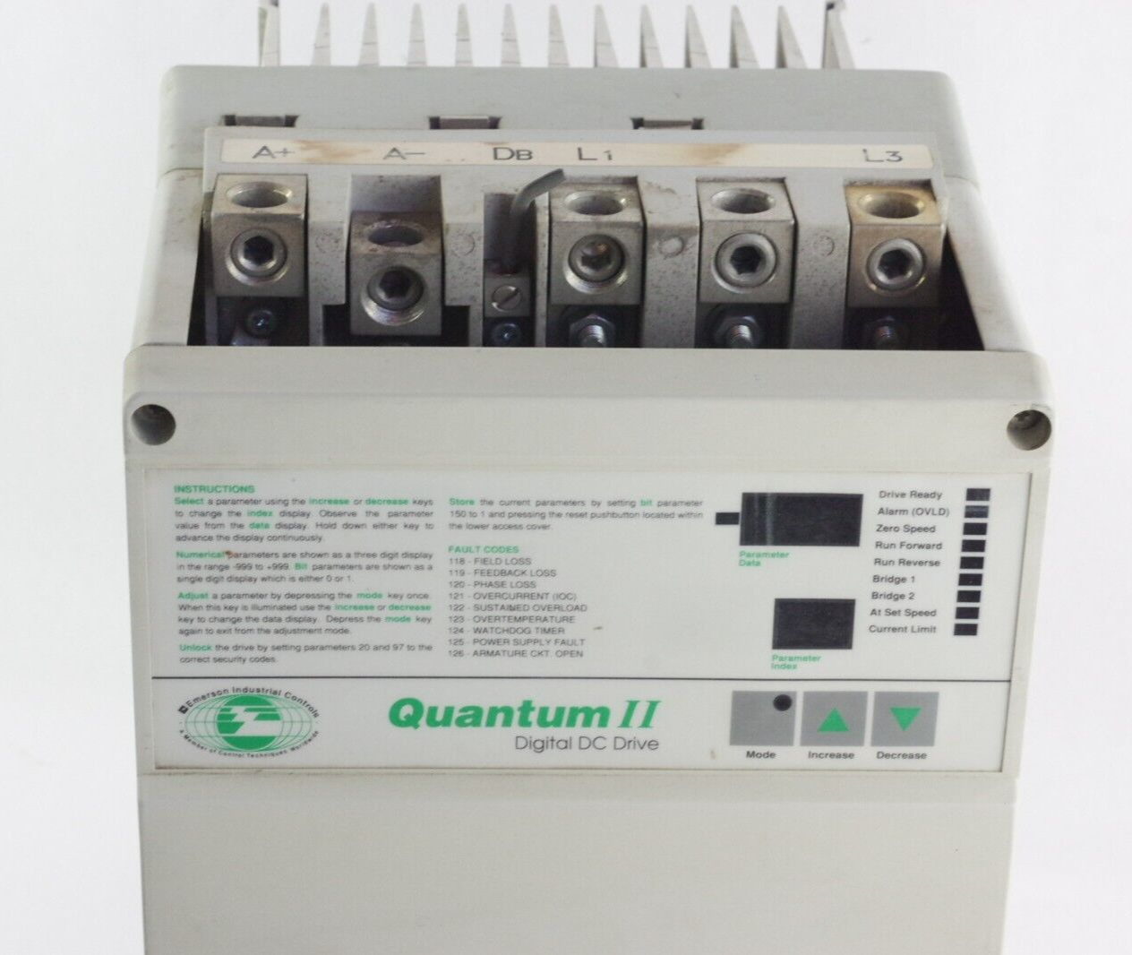 Emerson Quantum II Drive 9500-8205A 9500-1200-I 240/480 VAC 240/500 95008205A DC