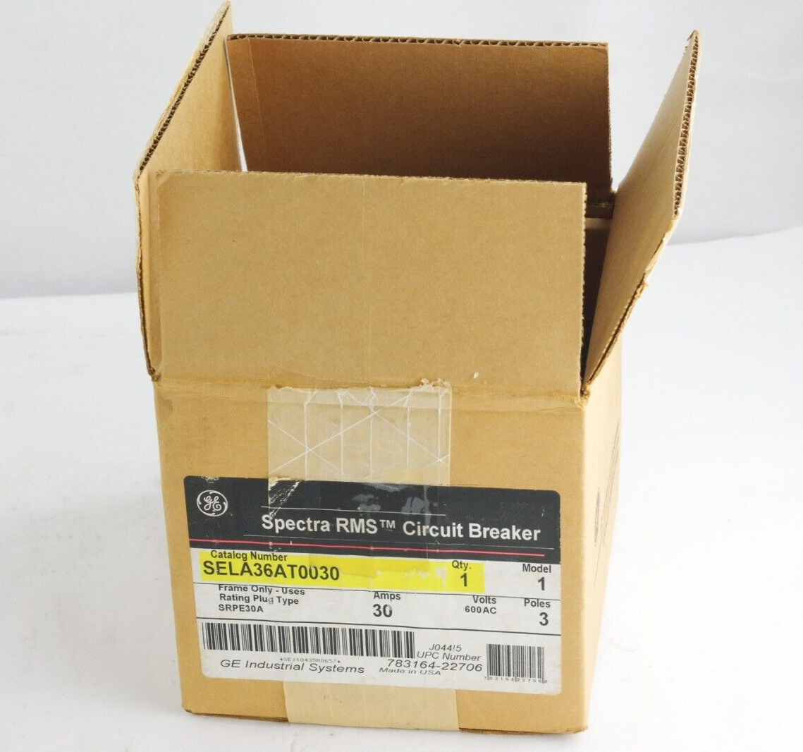 GE SELA36AT0030 Circuit Breaker 30 A Frame 3P 600V SRPE30A15 15A Rating Plug