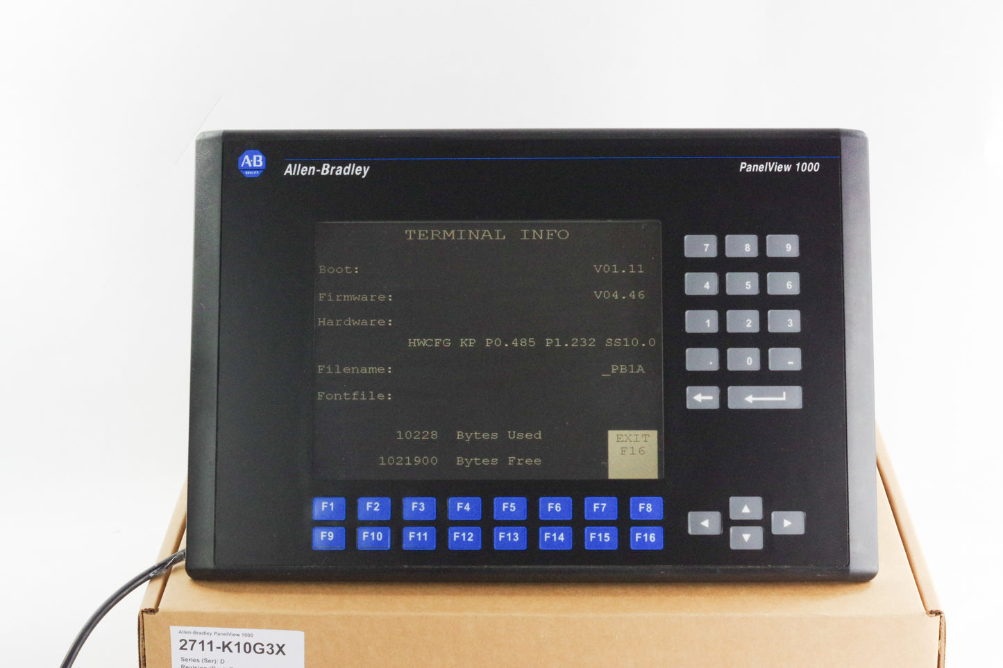 Allen Bradley 2711-K10G3 / 2711-K10G3X Ser D Panelview 1000 - Refurbished