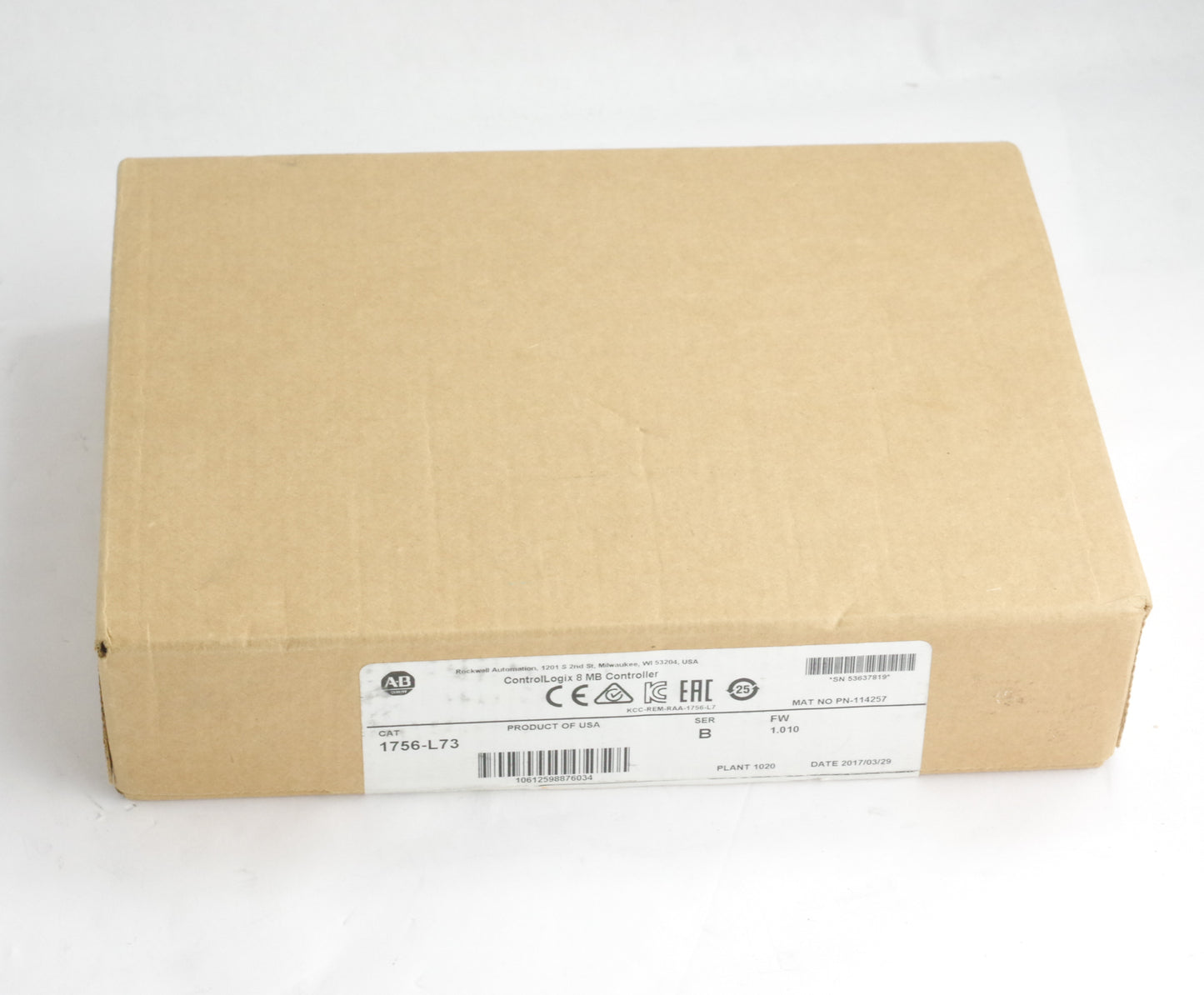 2017 Allen Bradley 1756-L73 /B ControlLogix Controller - New Surplus (Sealed)