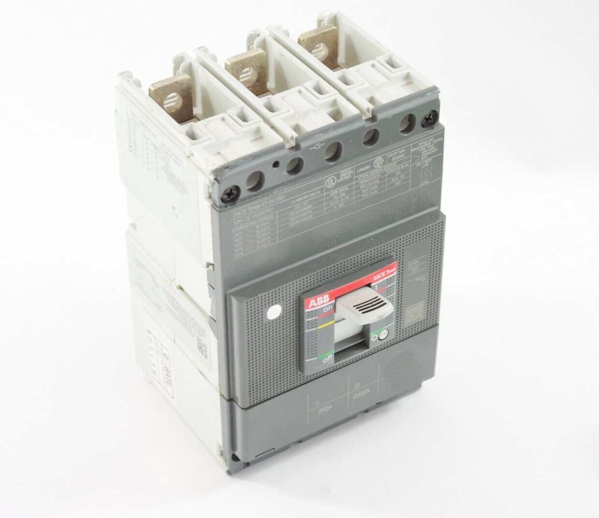 ABB Sace Tmax XT4N 250 Main Breaker 3 Pole 480-600V