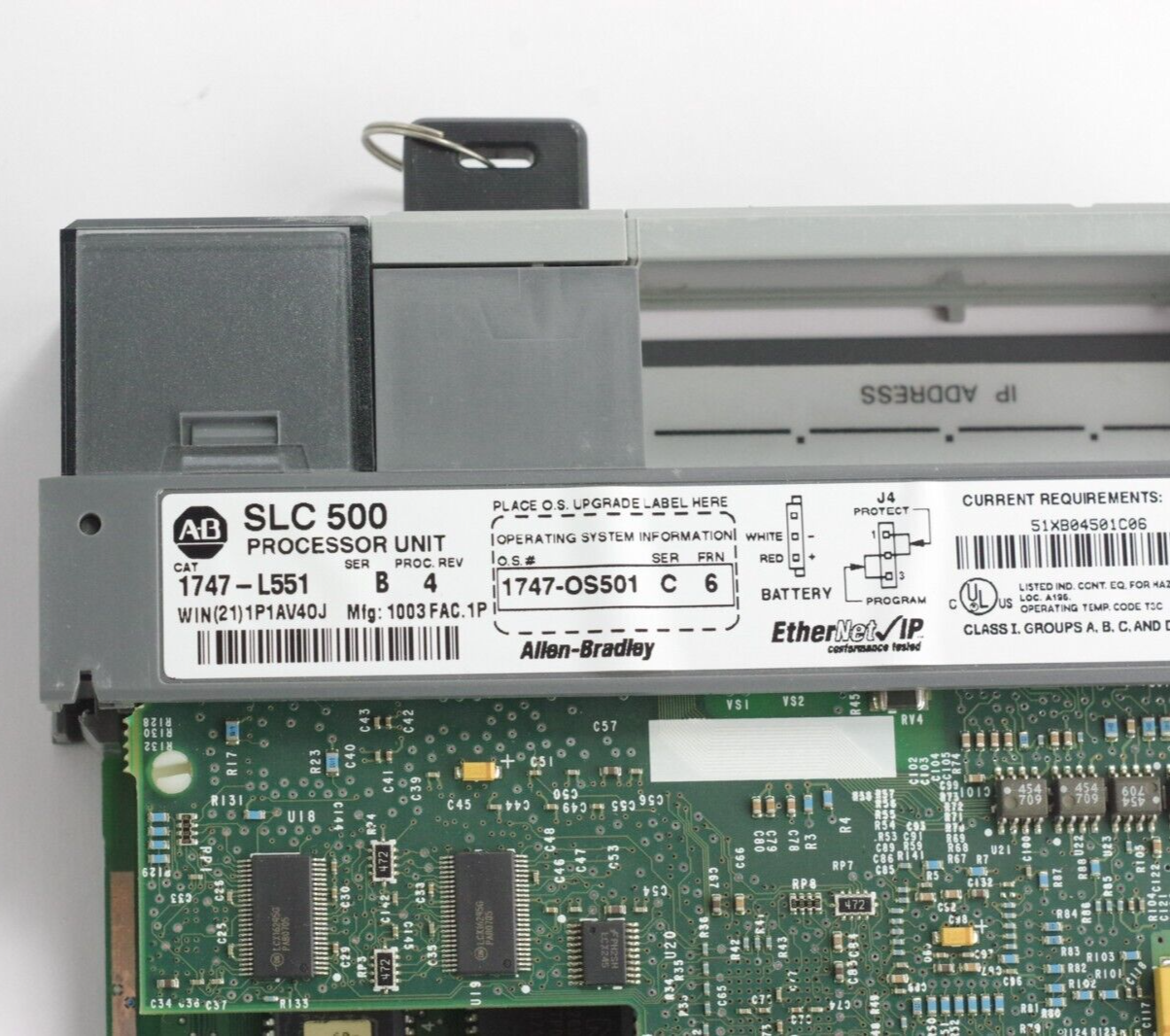 Allen Bradley 1747-L551 Ser B Rev 4 SLC 500 Processor Unit 1747-OS501 /C FRN 6
