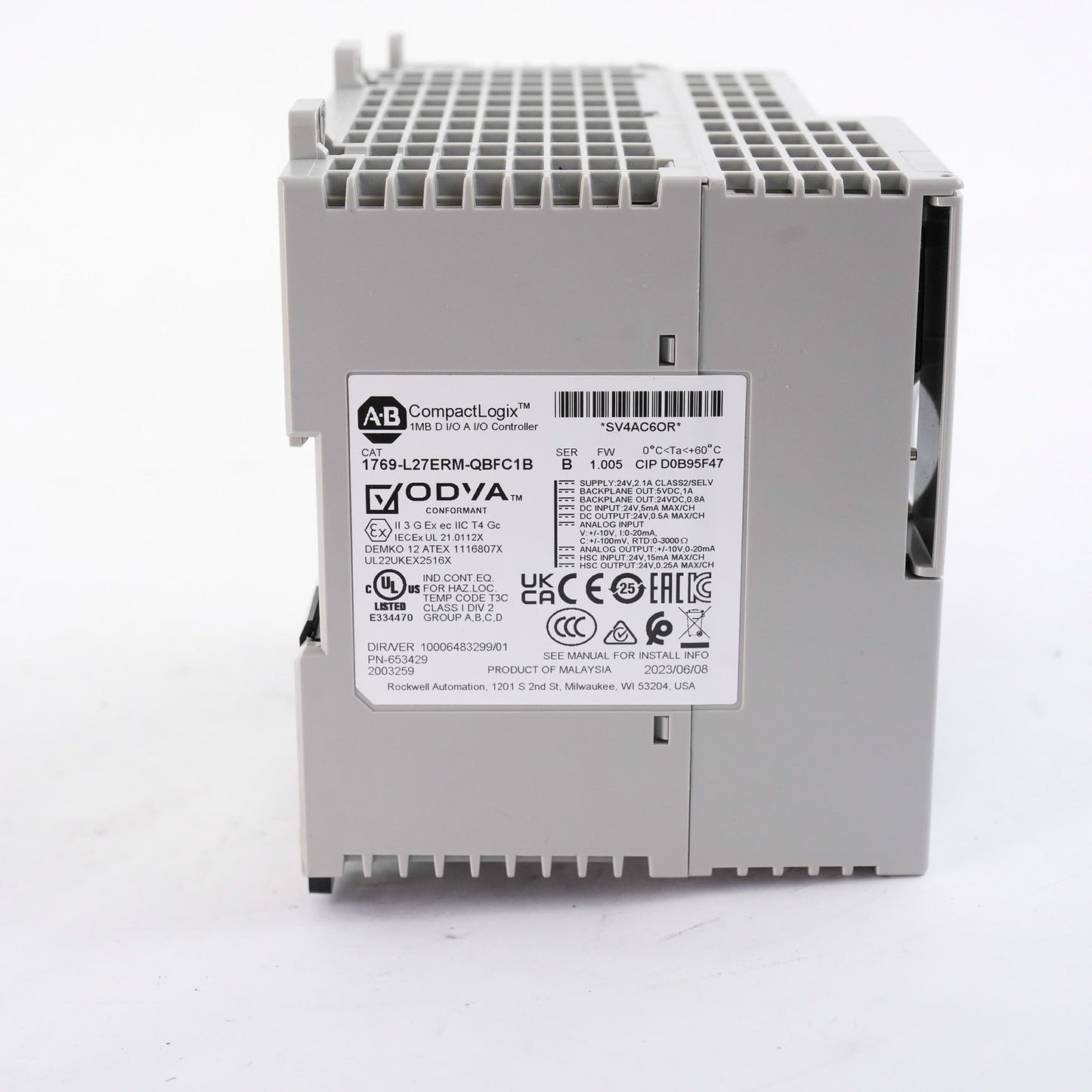 Allen Bradley 1769-L27ERM-QBFC1B /B CompactLogix 5370 L2 1MB Controller