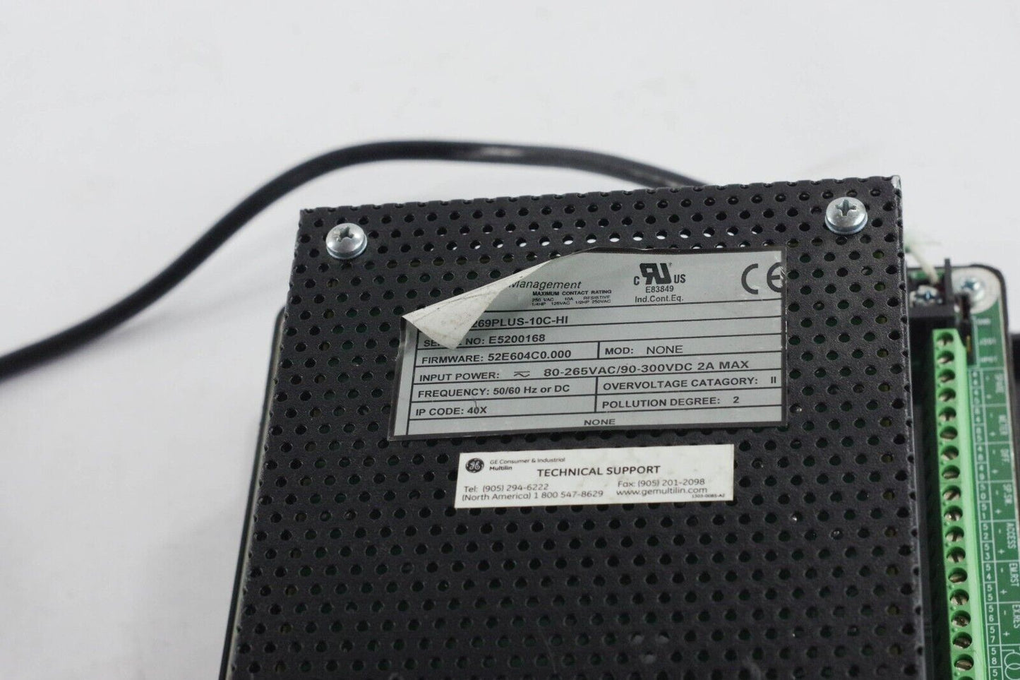 GE 269PLUS-10C-HI MULTILIN 269 MOTOR MANAGEMENT RELAY / PLUS-10C-HI