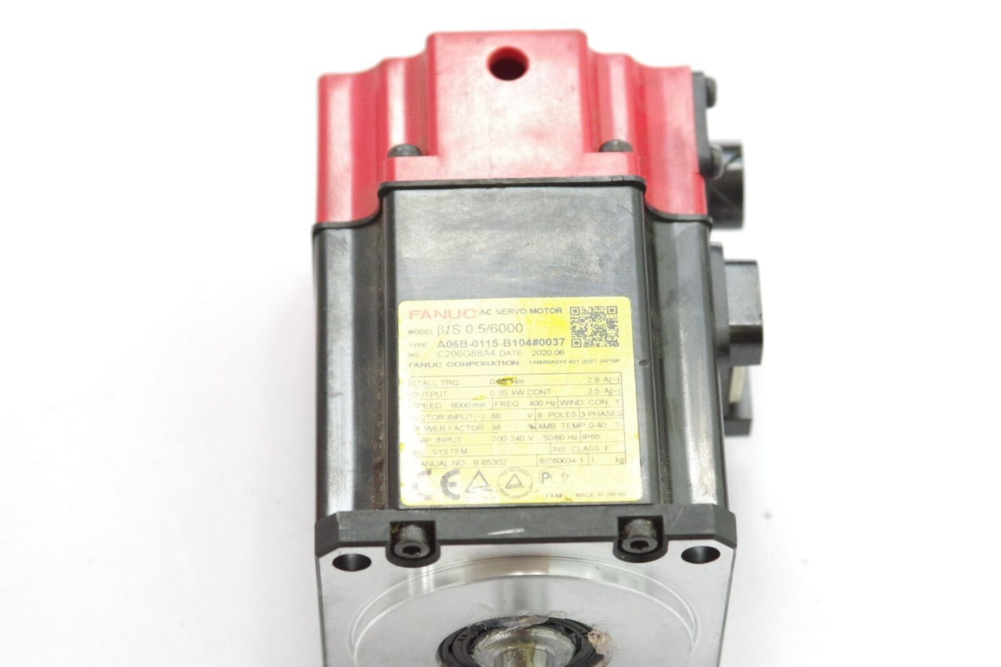 FANUC A06B-0115-B104#0037 AC SERVO MOTOR 200/240V / A06B-0115-B104 0.5/6000