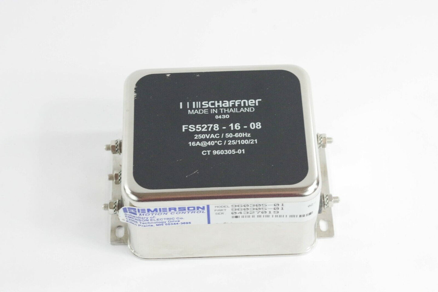 SCHAFFNER Line Filter FS5278-16-08 Emerson 960305-01