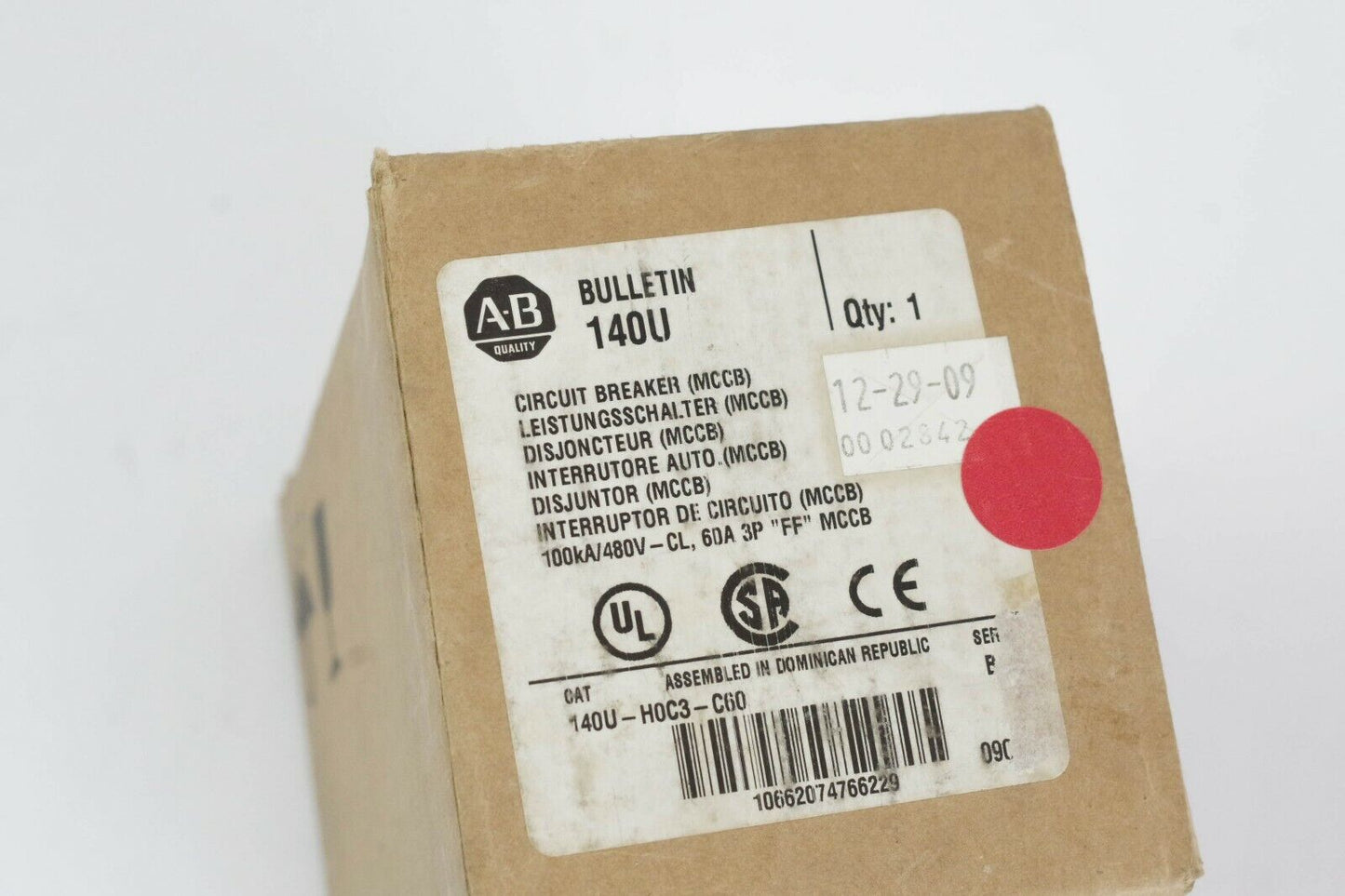 Allen Bradley 140U-H0C3-C60-A 140U Circuit Breaker 100kA 480V 60A 140U-H0C3-C60